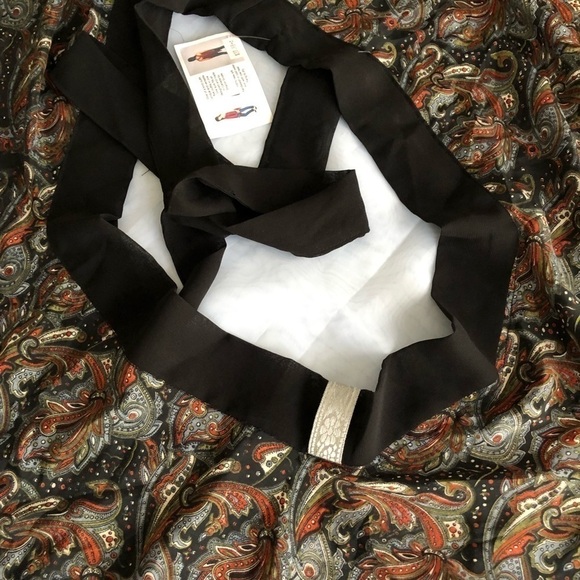 Silk one of a kind versatile wrap around tunic skirt halter top. Boho Paisley - Picture 14 of 14